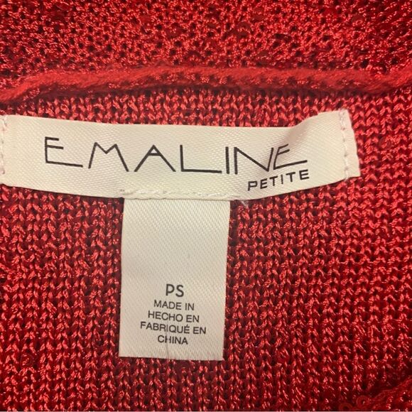 Emaline Petite Sparkly Red Cowlneck Sweater NWT - Picture 10 of 12